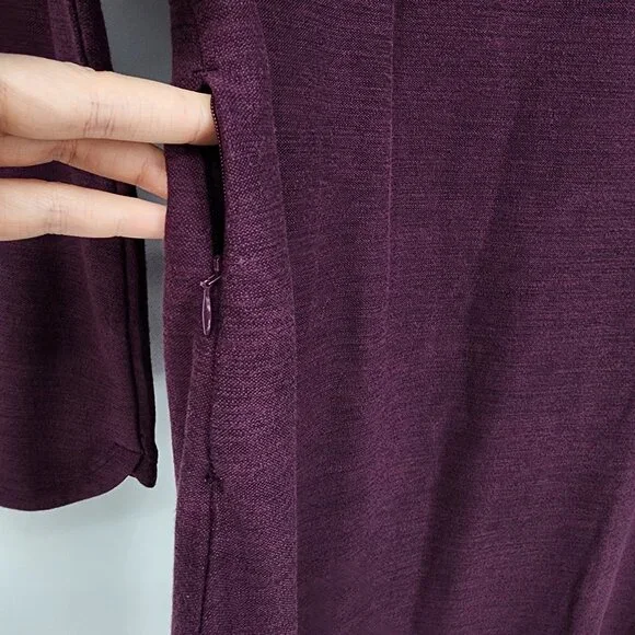 3/$25 70 Toad & Co Intermosso Dress M Long Sleeve Pockets Boat Neck Burgundy Red - Picture 8 of 12